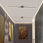 2-Light Linear LED Semi Flush Ceiling Light for Living Room