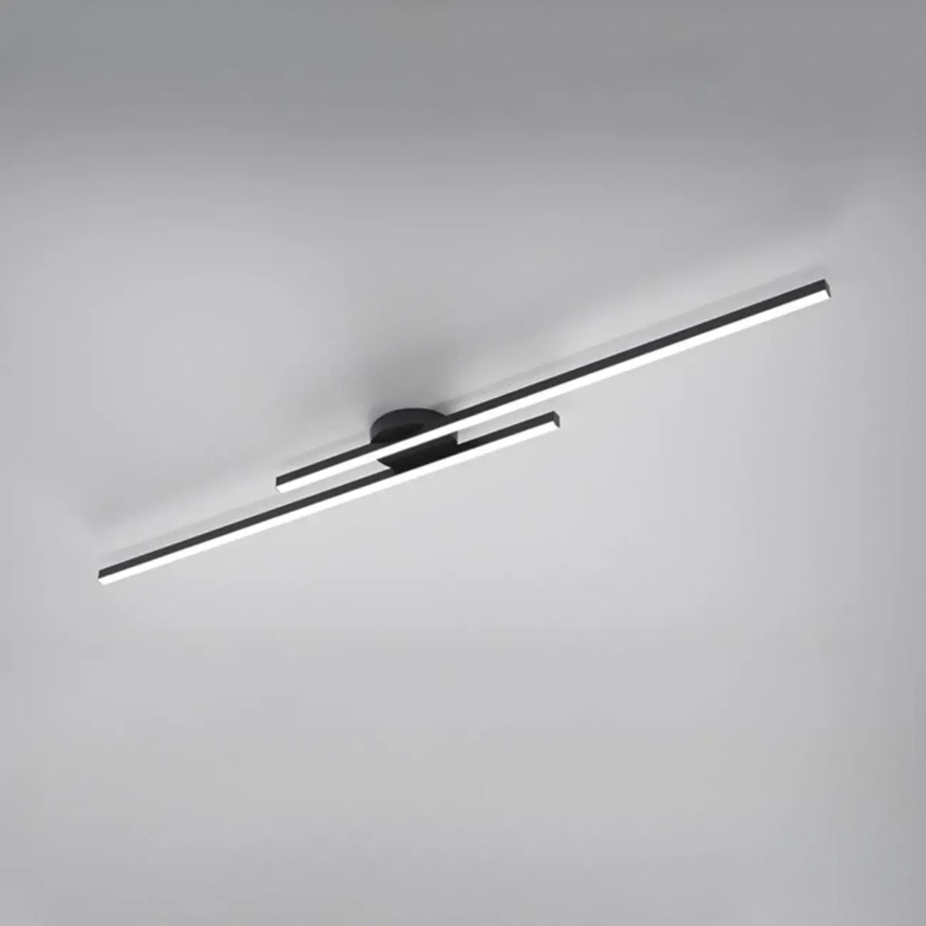 2-Light Linear LED Semi Flush Ceiling Light for Living Room