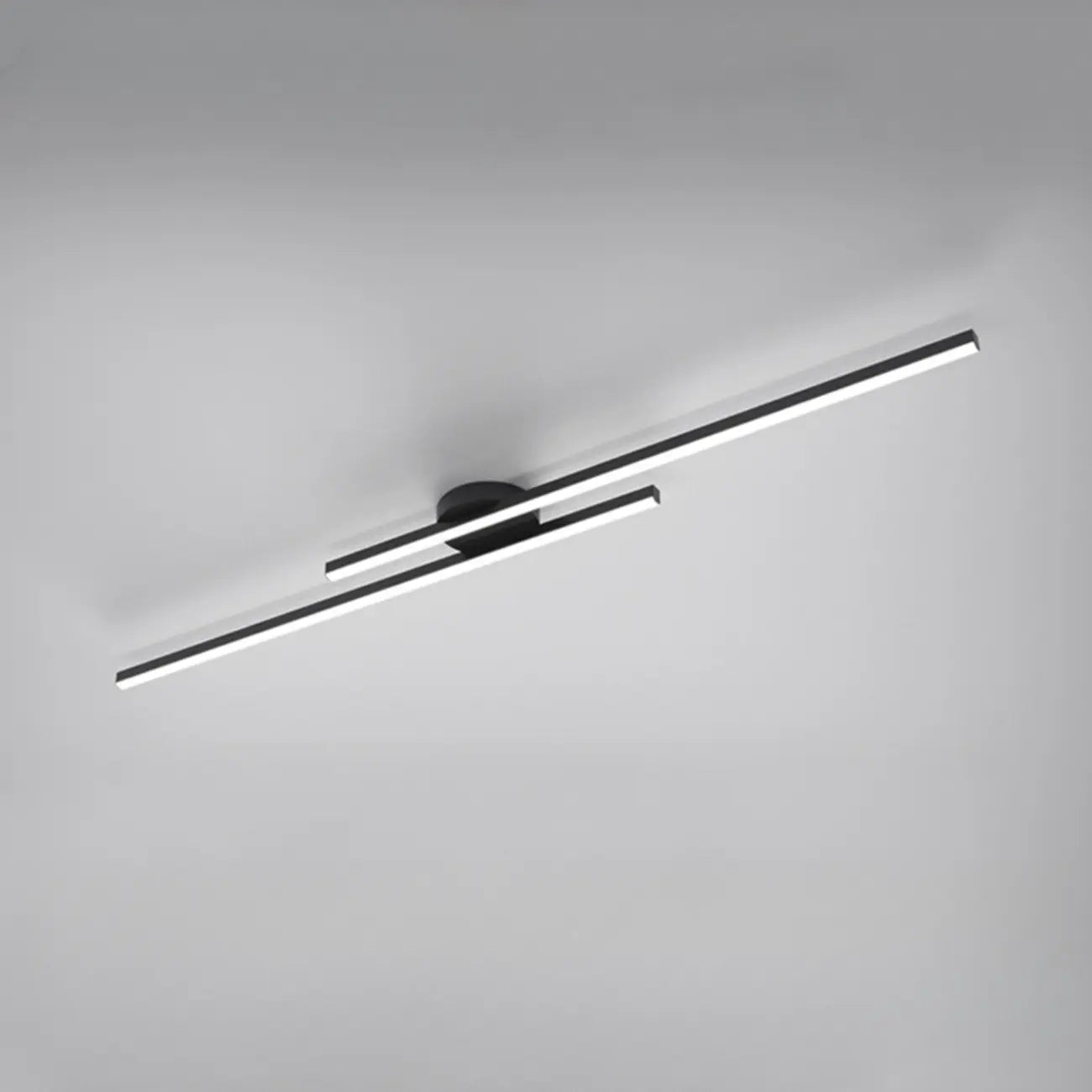 2-Light Linear LED Semi Flush Ceiling Light for Living Room