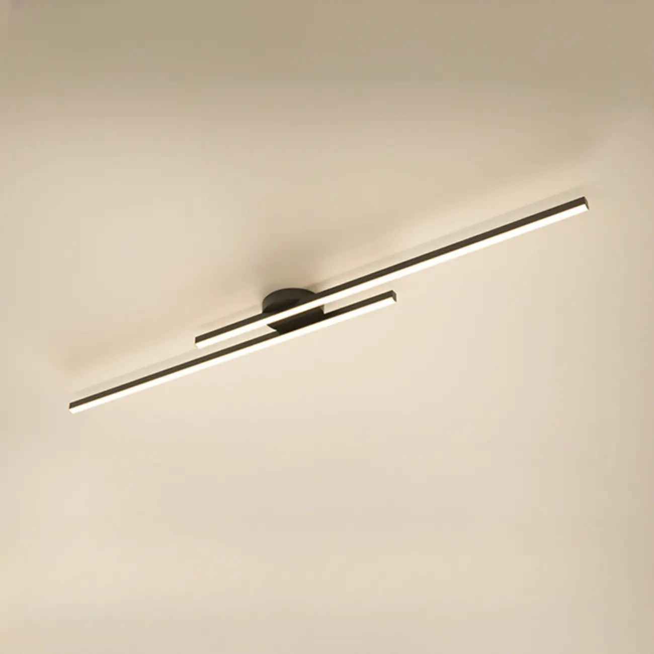 2-Light Linear LED Semi Flush Ceiling Light for Living Room