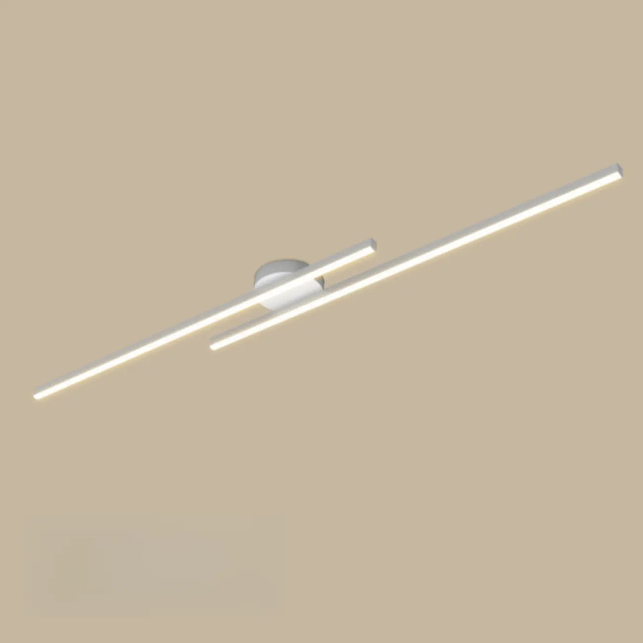 2-Light Linear LED Semi Flush Ceiling Light for Living Room
