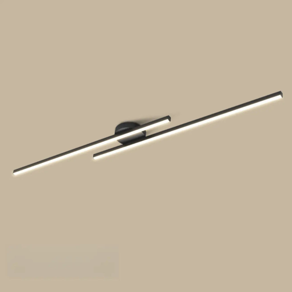 2-Light Linear LED Semi Flush Ceiling Light for Living Room