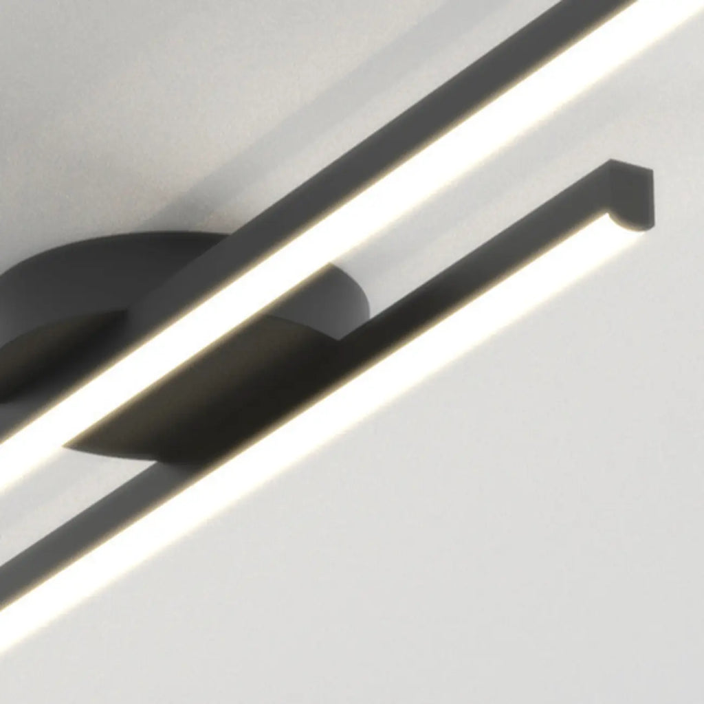 2-Light Linear LED Semi Flush Ceiling Light for Living Room