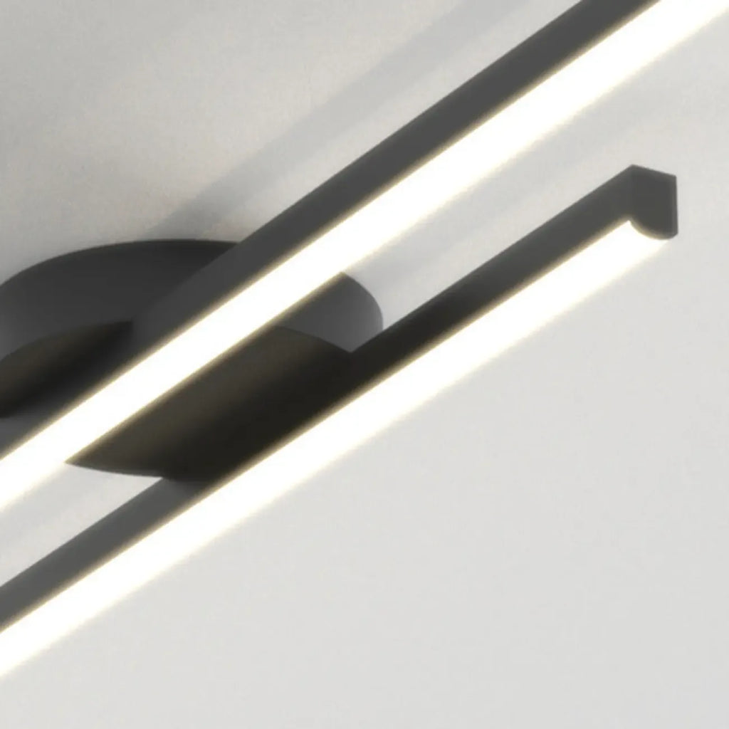 2-Light Linear LED Semi Flush Ceiling Light for Living Room