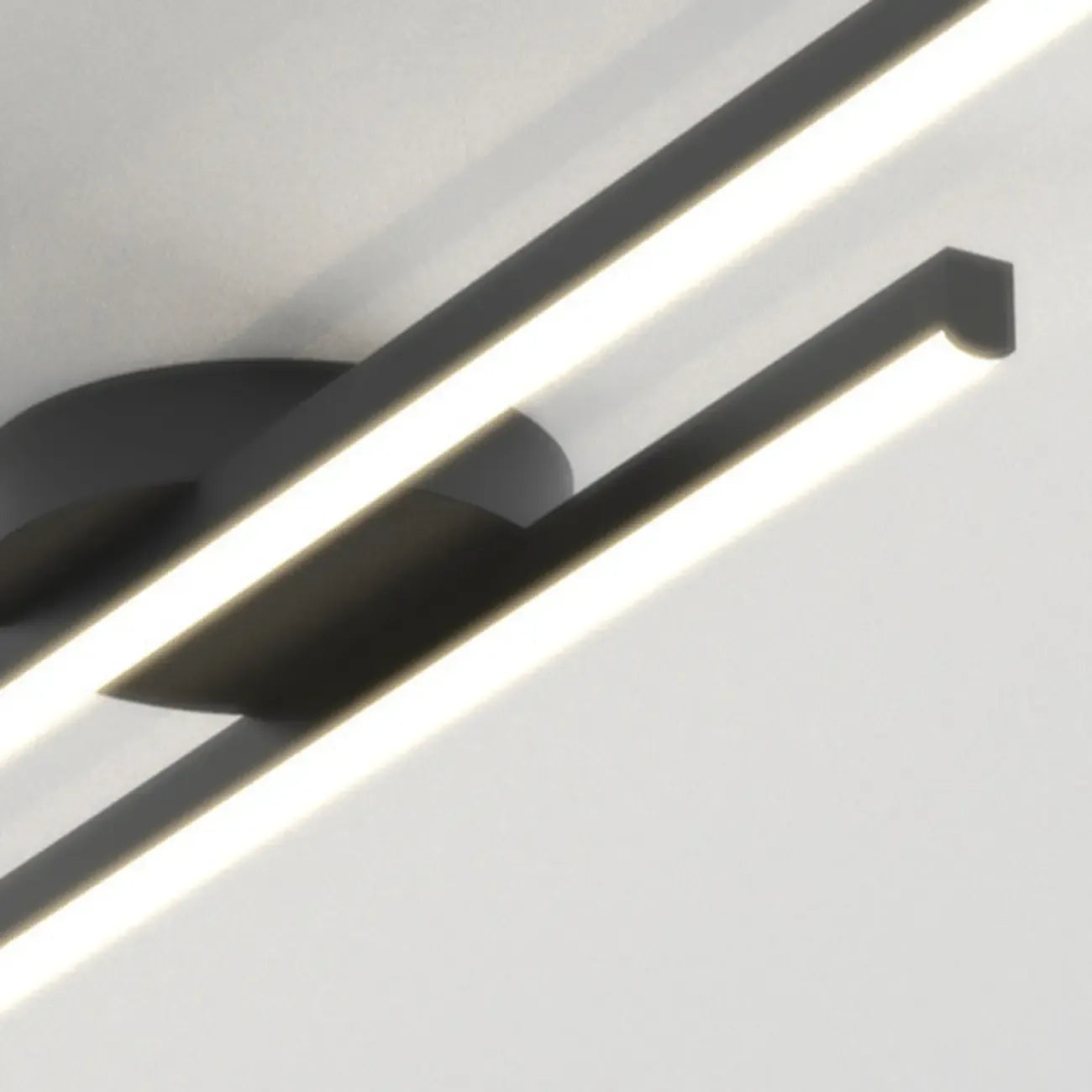 2-Light Linear LED Semi Flush Ceiling Light for Living Room