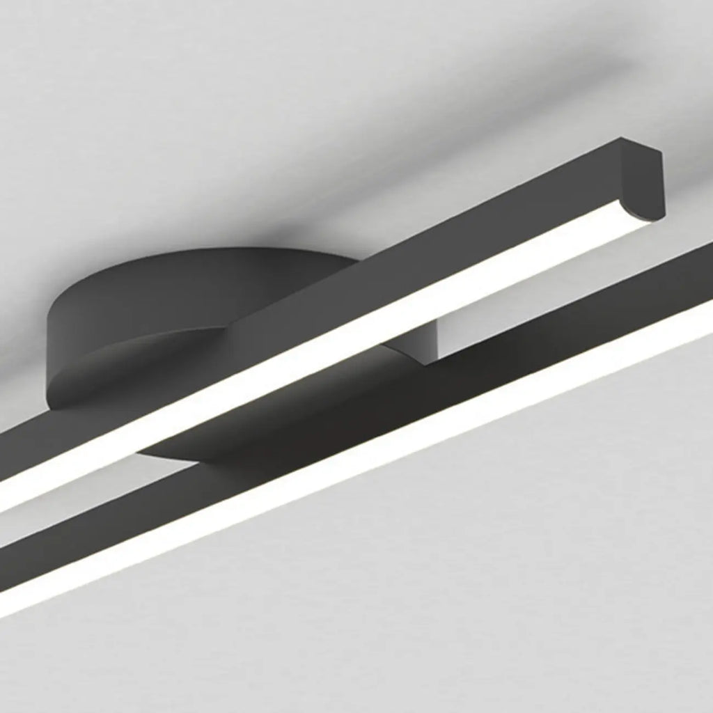 2-Light Linear LED Semi Flush Ceiling Light for Living Room