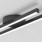 2-Light Linear LED Semi Flush Ceiling Light for Living Room