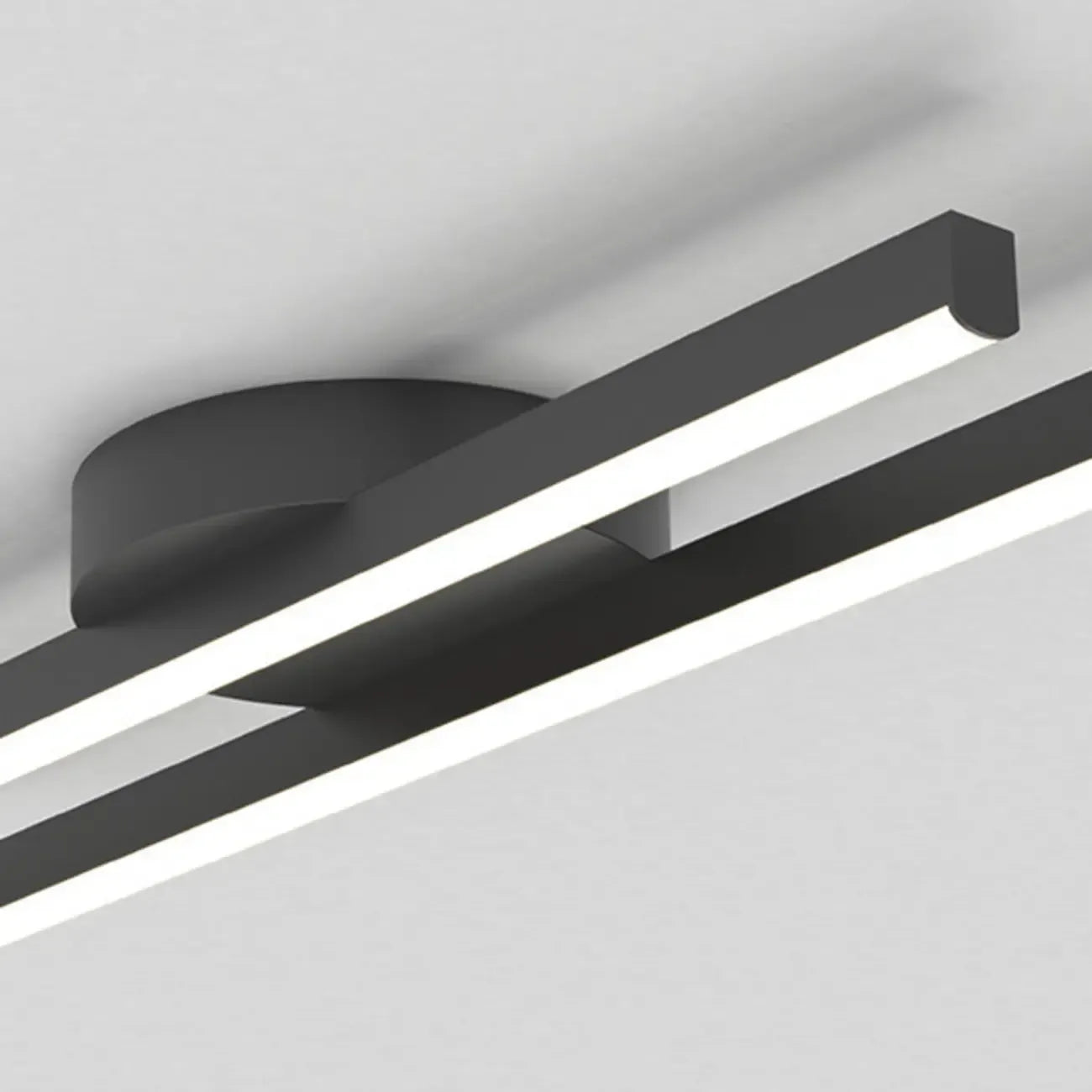 2-Light Linear LED Semi Flush Ceiling Light for Living Room