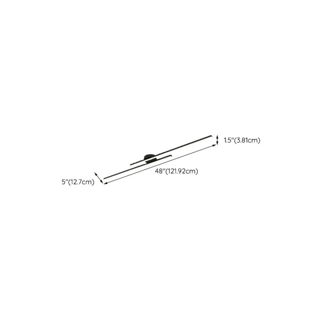 2-Light Linear LED Semi Flush Ceiling Light for Living Room