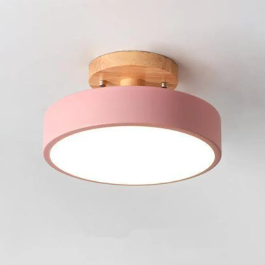 Drum LED Semi-Flush Mount Ceiling Light for Living Room