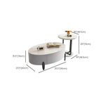Elegant Indoor Round Nesting Coffee Table with 2 Drawers
