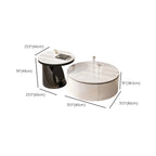 Elegant Indoor Round Nesting Coffee Table with 2 Drawers