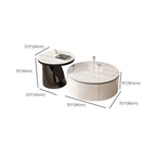 Elegant Indoor Round Nesting Coffee Table with 2 Drawers
