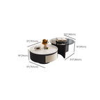 Elegant Indoor Round Nesting Coffee Table with 2 Drawers