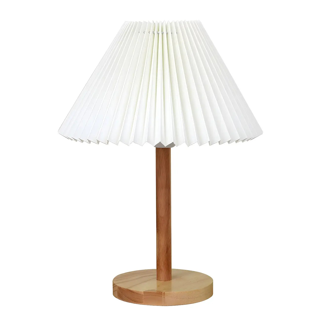 Natural Wood Table Lamp Plug In Electric LED for Bedroom