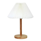Natural Wood Table Lamp Plug In Electric LED for Bedroom