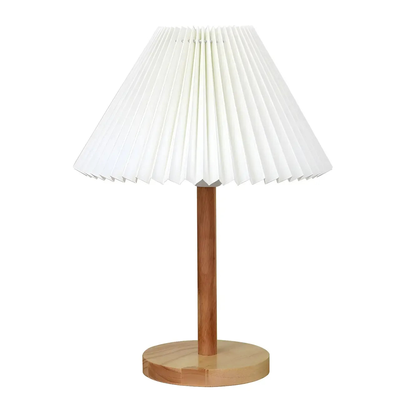 Natural Wood Table Lamp Plug In Electric LED for Bedroom
