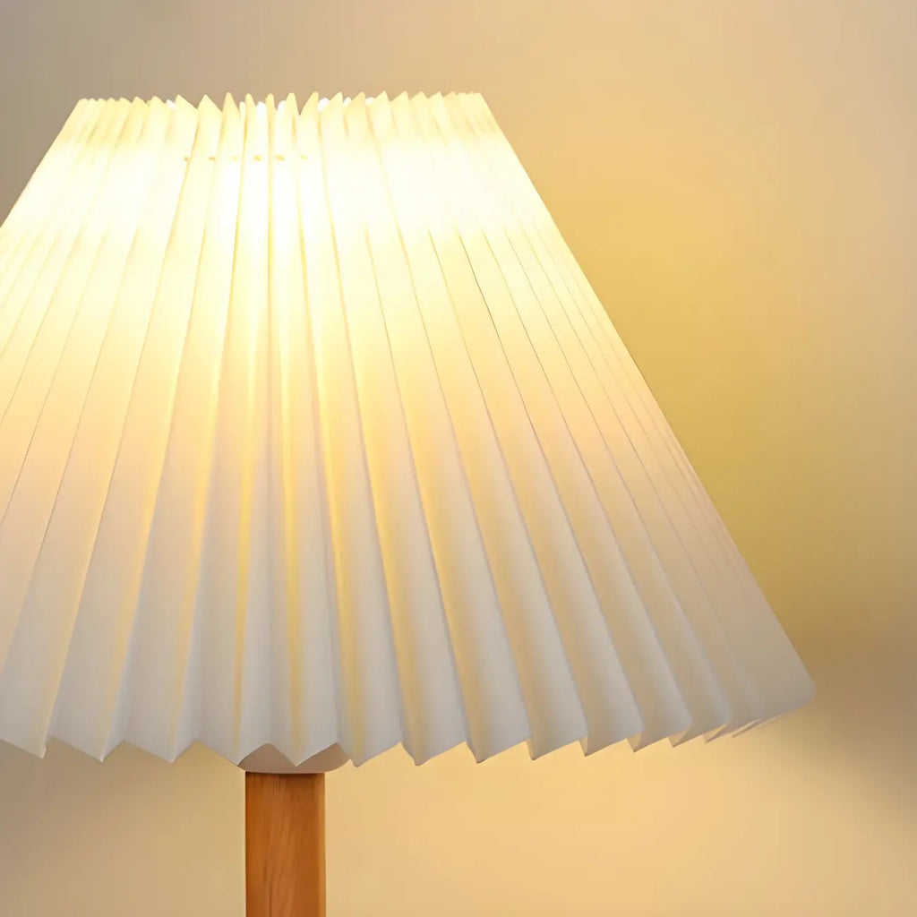 Natural Wood Table Lamp Plug In Electric LED for Bedroom