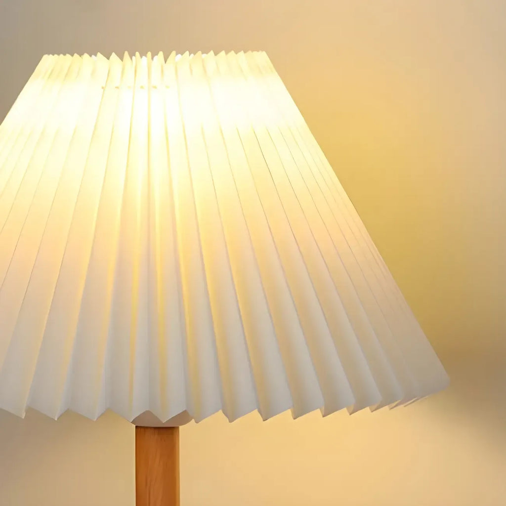 Natural Wood Table Lamp Plug In Electric LED for Bedroom