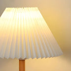 Natural Wood Table Lamp Plug In Electric LED for Bedroom