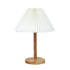 Natural Wood Table Lamp Plug In Electric LED for Bedroom