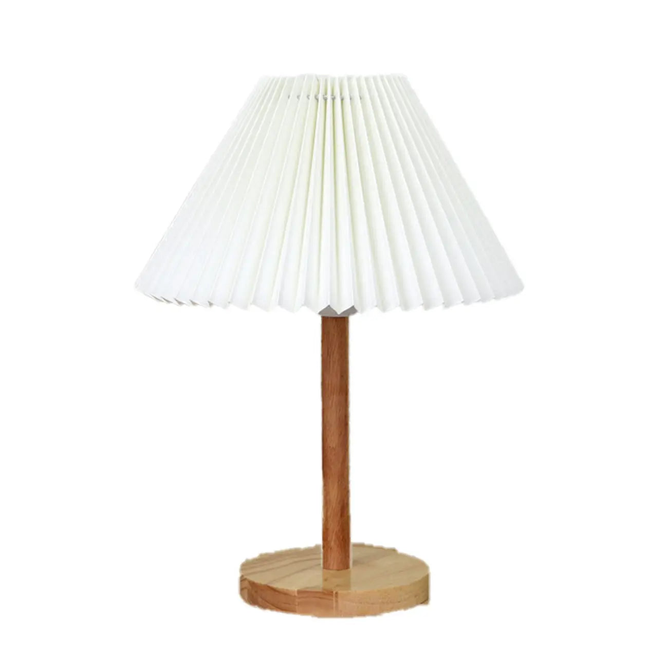 Natural Wood Table Lamp Plug In Electric LED for Bedroom