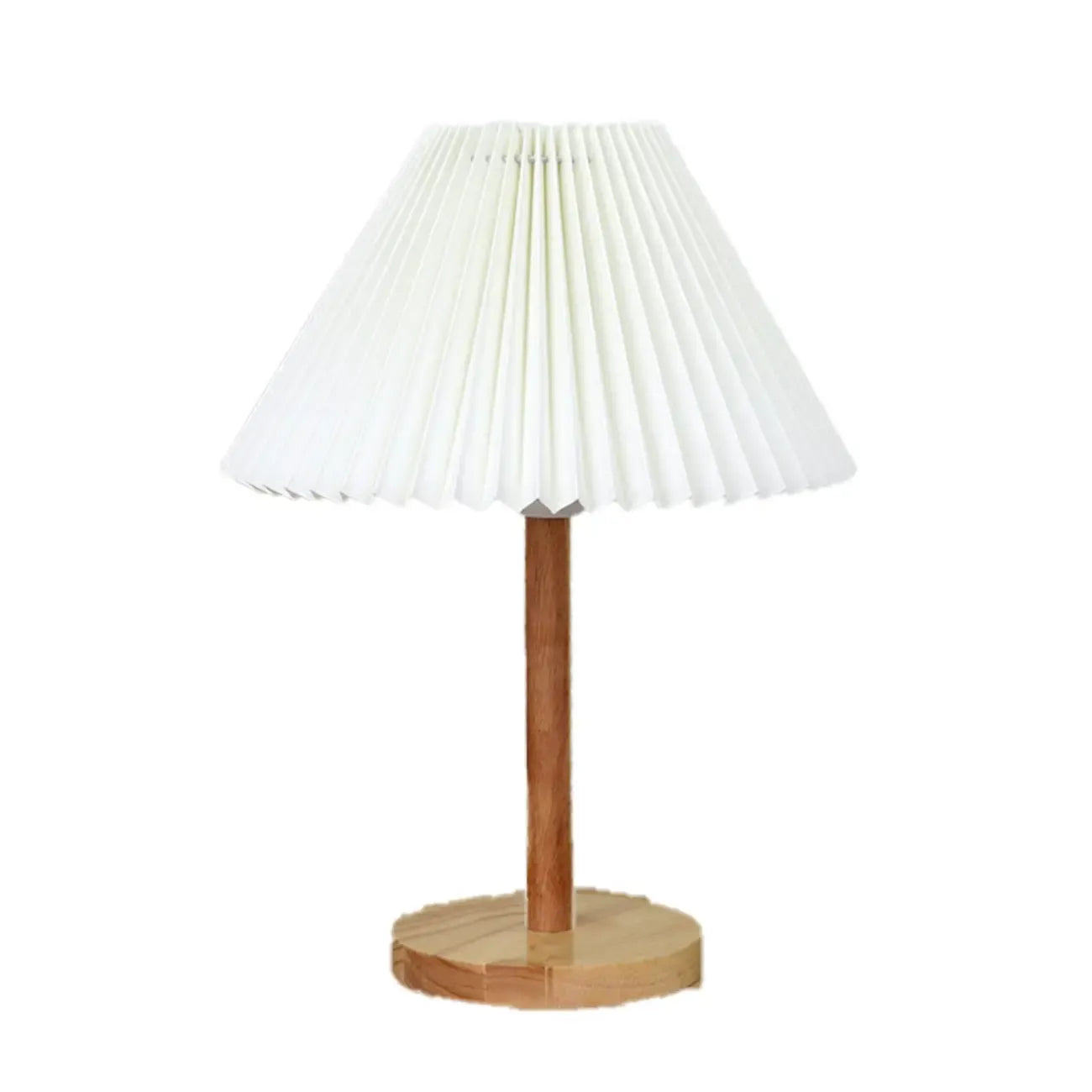 Natural Wood Table Lamp Plug In Electric LED for Bedroom