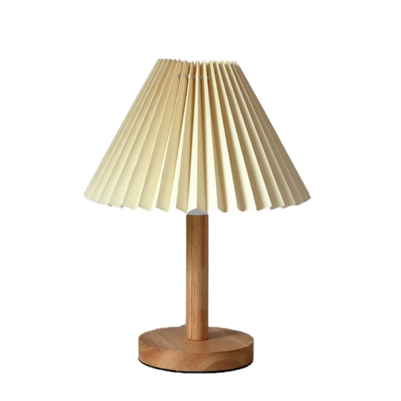 Natural Wood Table Lamp Plug In Electric LED for Bedroom