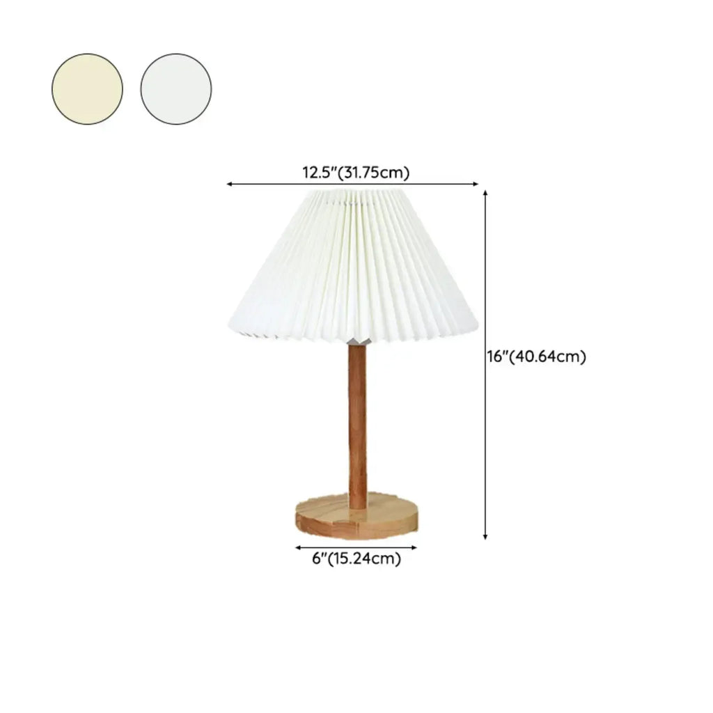 Natural Wood Table Lamp Plug In Electric LED for Bedroom