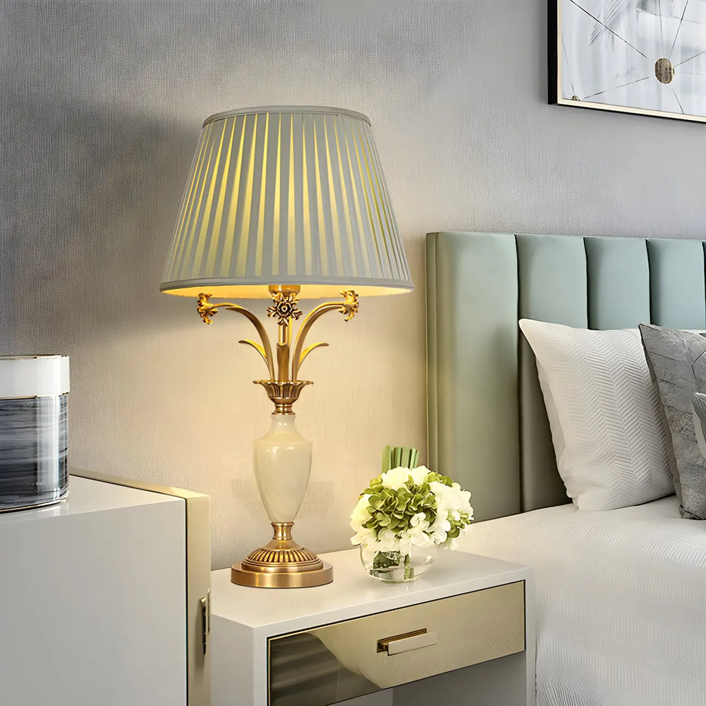 Green Elegant Metal Table Lamp Remote Control for Living Room