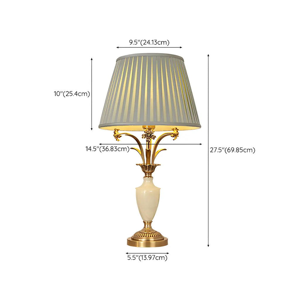 Green Elegant Metal Table Lamp Remote Control for Living Room