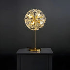 Glamorous Globe Crystal Table Lamp Gold Metal for Living Room