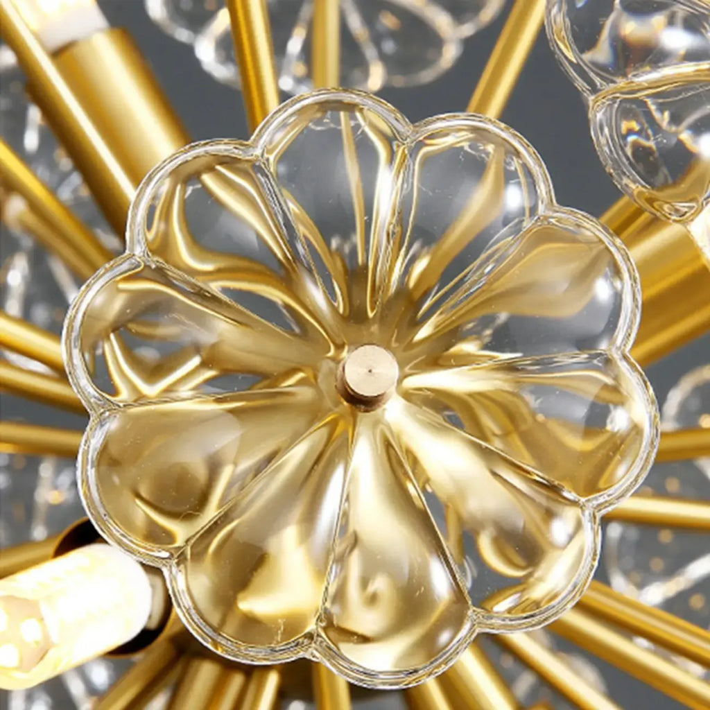 Glamorous Globe Crystal Table Lamp Gold Metal for Living Room