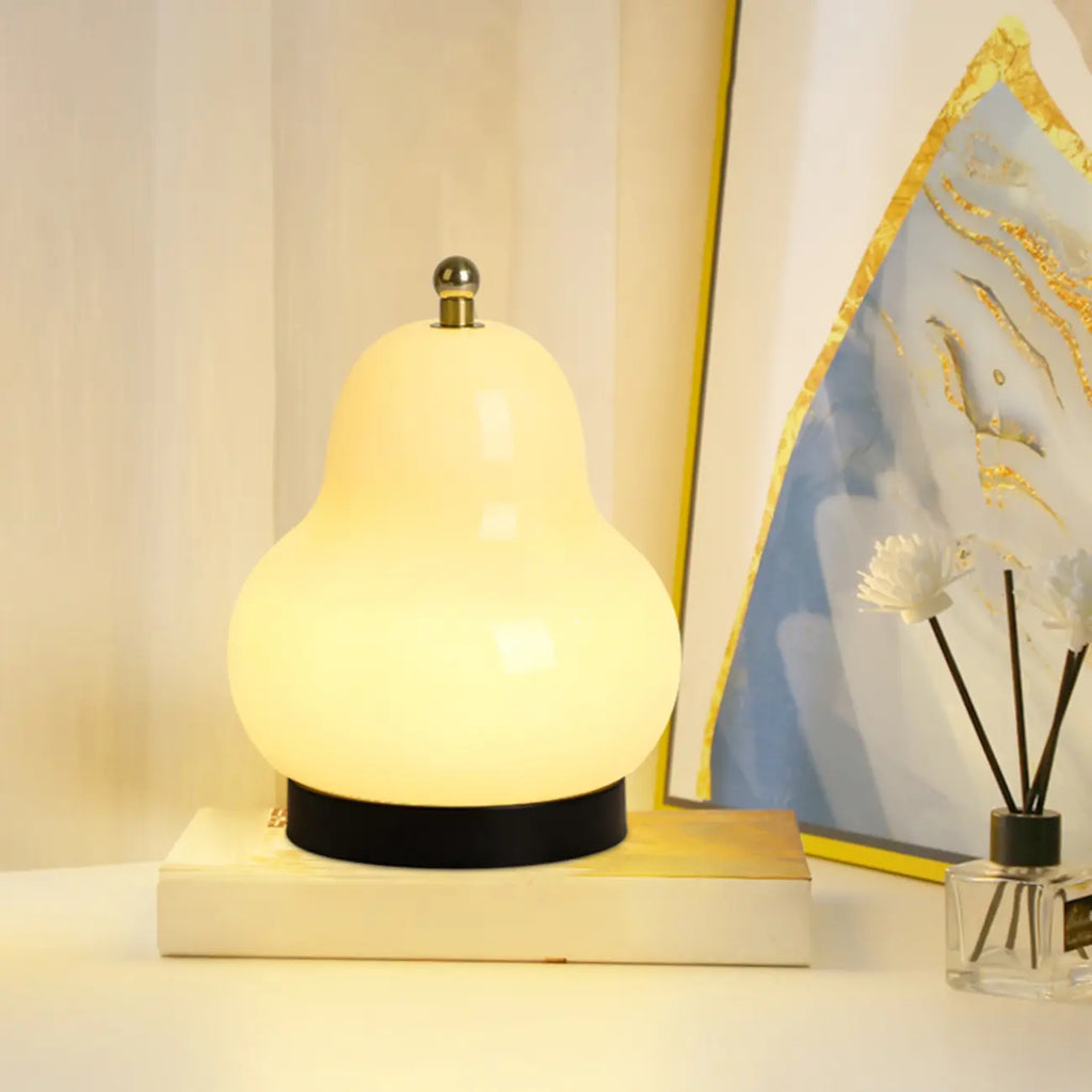 Cute Glass Pear Shape Bedside Lamp Direct Wired Electric