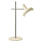 Minimalistic Geometric Off-White Metal Table Lamp for Bedroom