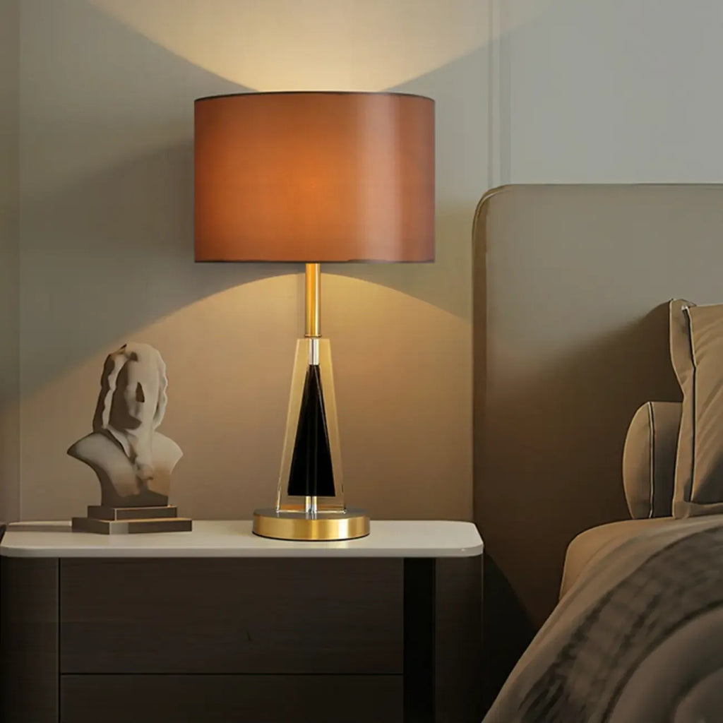 Modern Barrel Shade Gold Metal Table Lamp
