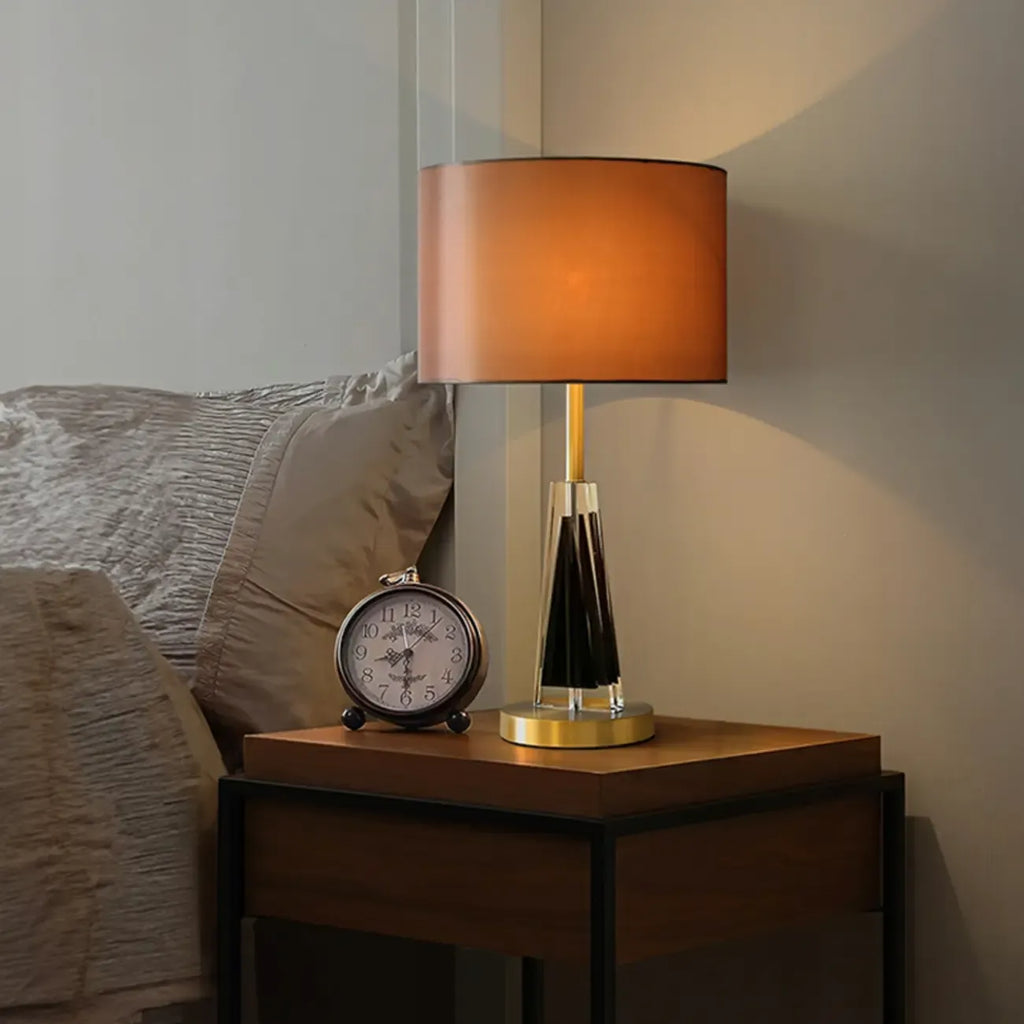 Modern Barrel Shade Gold Metal Table Lamp