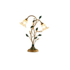 Elegant Glass Floral Shade Metal Table Lamp for Residential