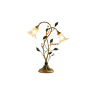 Elegant Glass Floral Shade Metal Table Lamp for Residential