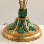 Elegant Glass Floral Shade Metal Table Lamp for Residential