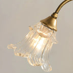 Elegant Glass Floral Shade Metal Table Lamp for Residential