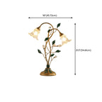 Elegant Glass Floral Shade Metal Table Lamp for Residential