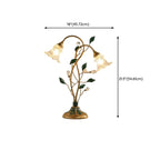 Elegant Glass Floral Shade Metal Table Lamp for Residential