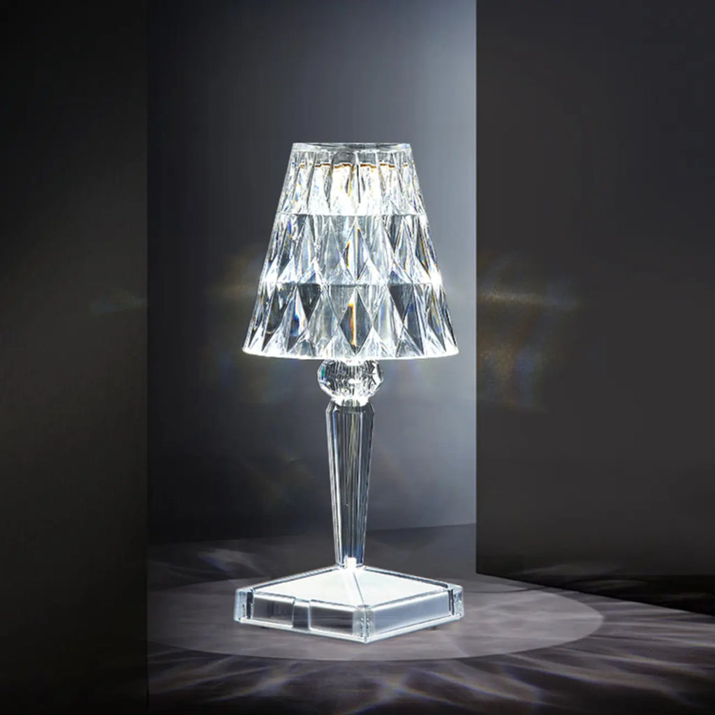Glamorous Rechargeable Acrylic Table Lamp for Bedroom