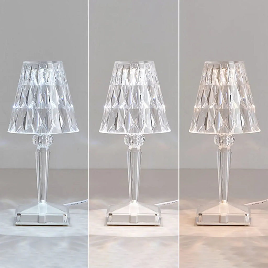 Glamorous Rechargeable Acrylic Table Lamp for Bedroom