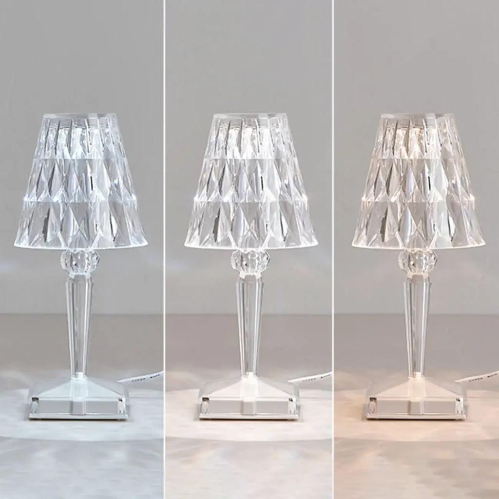 Glamorous Rechargeable Acrylic Table Lamp for Bedroom