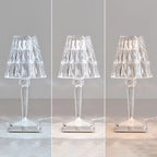 Glamorous Rechargeable Acrylic Table Lamp for Bedroom