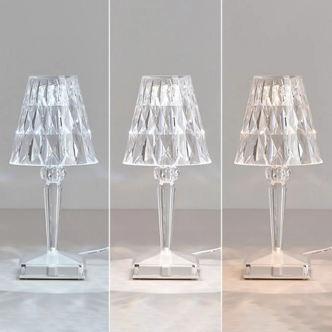 Glamorous Rechargeable Acrylic Table Lamp for Bedroom