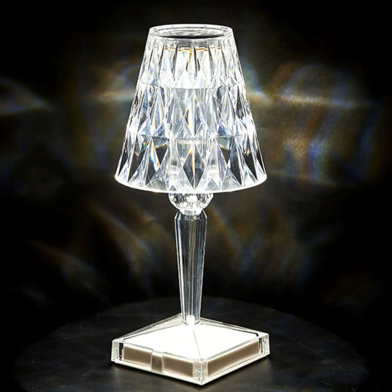 Glamorous Rechargeable Acrylic Table Lamp for Bedroom