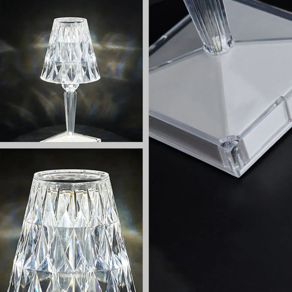 Glamorous Rechargeable Acrylic Table Lamp for Bedroom